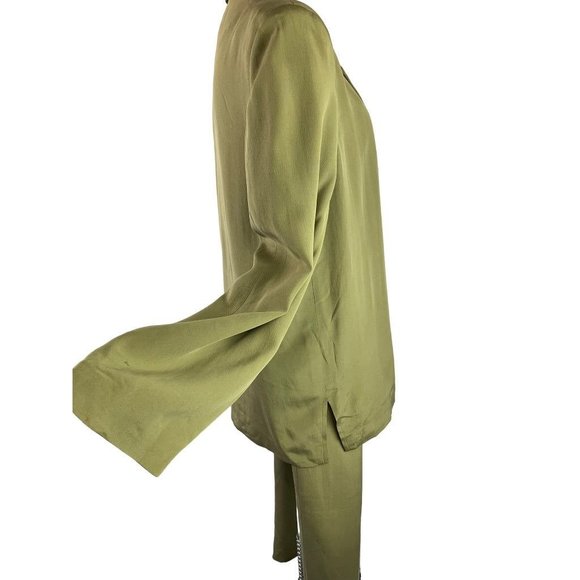 Large Moda Seta by Sandra King Women's Sage Green Pant Suit 2 Piece - Picture 2 of 10